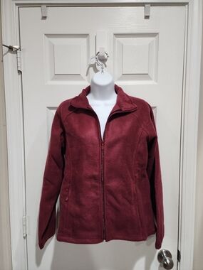 Harriton Women’s Wine\Burgandy Polyester Zip-up Fleece Jacket Style M990W